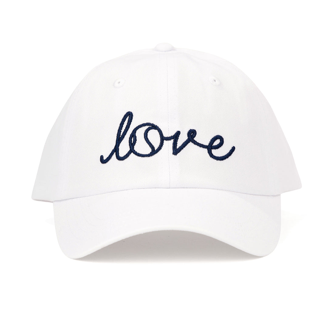 Ame & Lulu Heads Up Hat Love Stitched White
