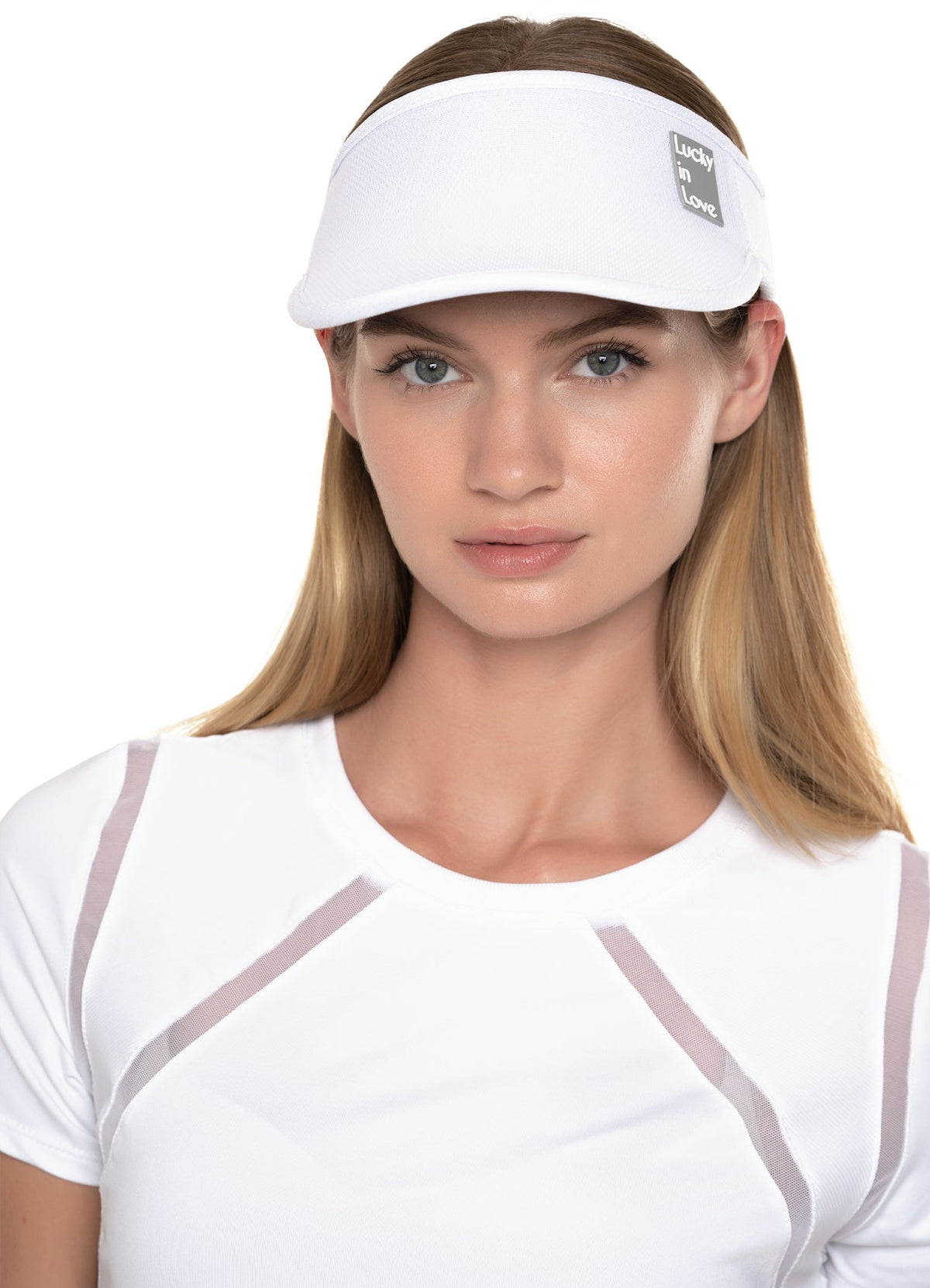 Lucky in Love Logo Stretch Visor White