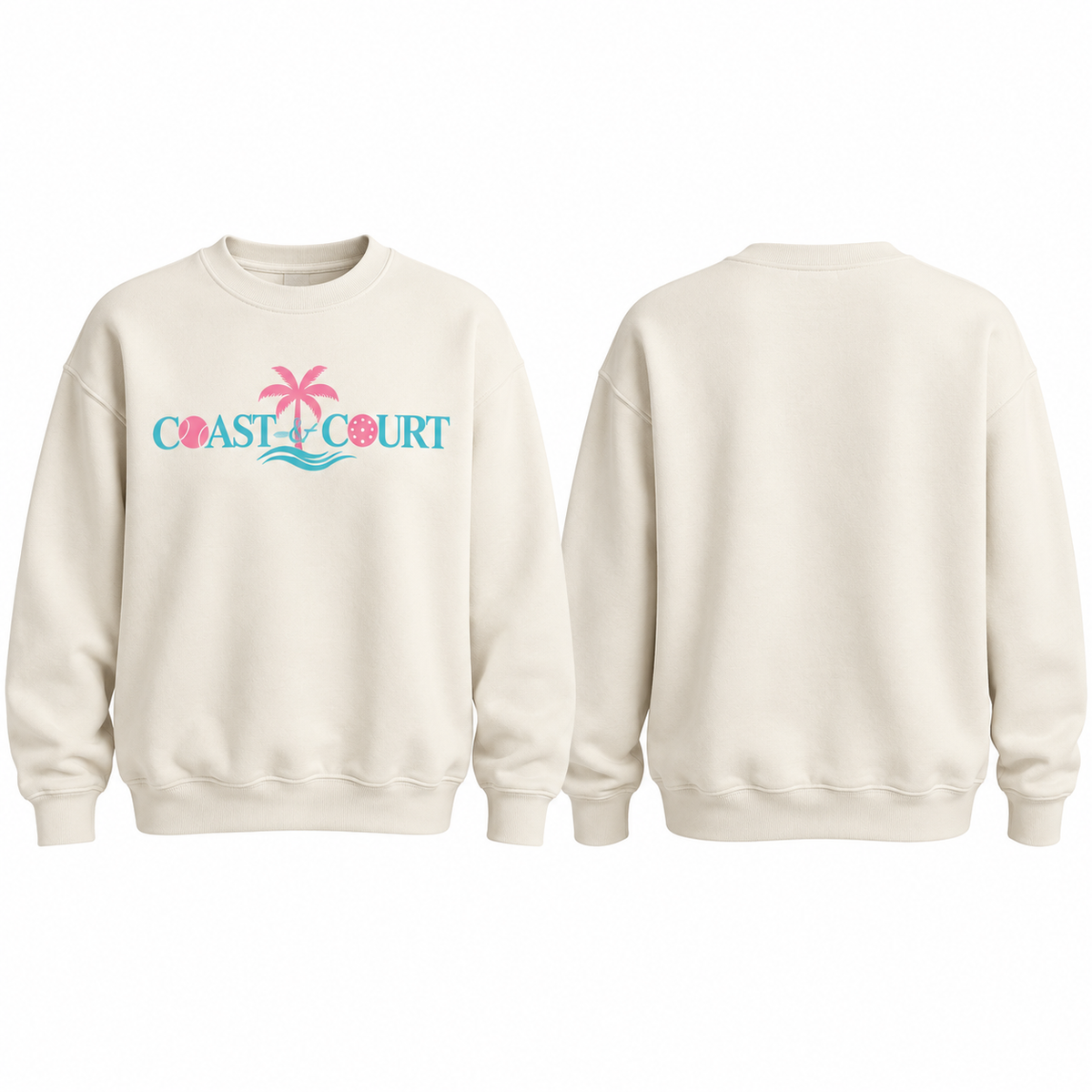 Coast & Court Logo Crew sweatshirt front and back